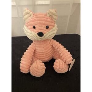 Apricot Lamb Pink White FOX 9" Plush Ribbed Corduroy Chenille Stuffed Toy